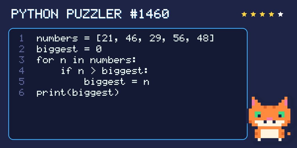 Python puzzler 1460 code