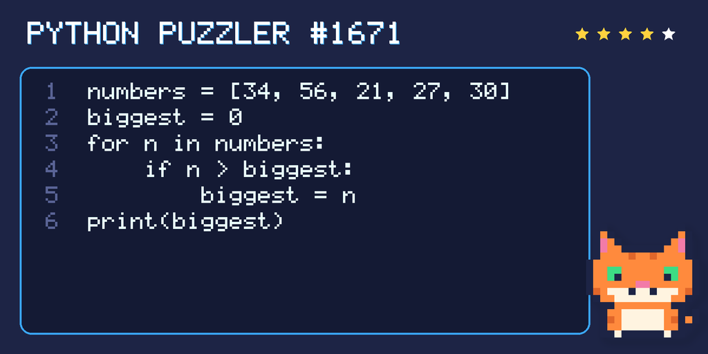 Python puzzler 1671 code