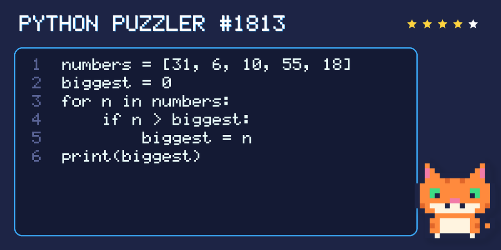 Python puzzler 1813 code