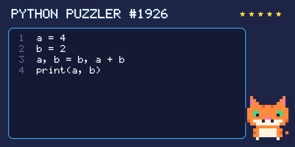 Python puzzler 1926 code