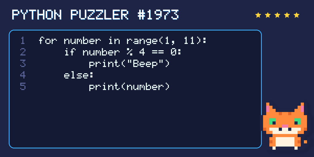Python puzzler 1973 code