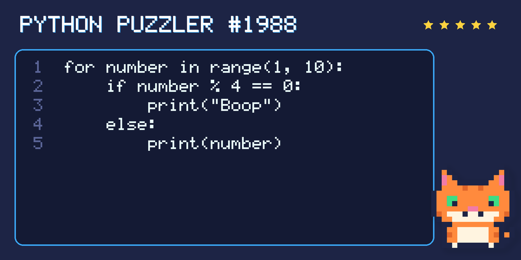Python puzzler 1988 code