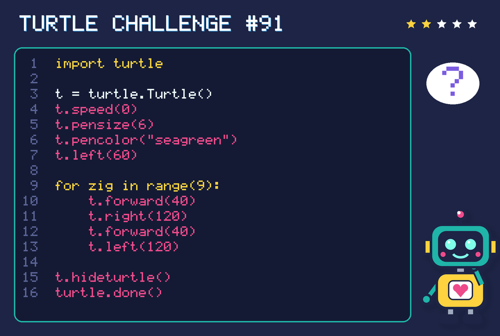 Turtle challenge 91: the code is shown below as text too.