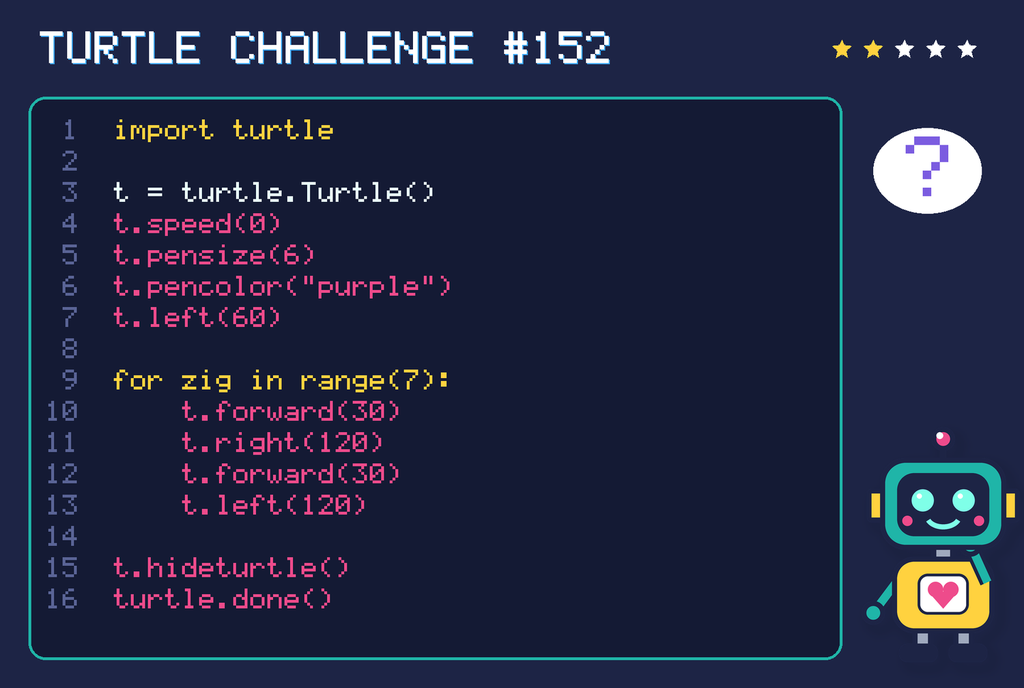 Turtle challenge 152: the code is shown below as text too.