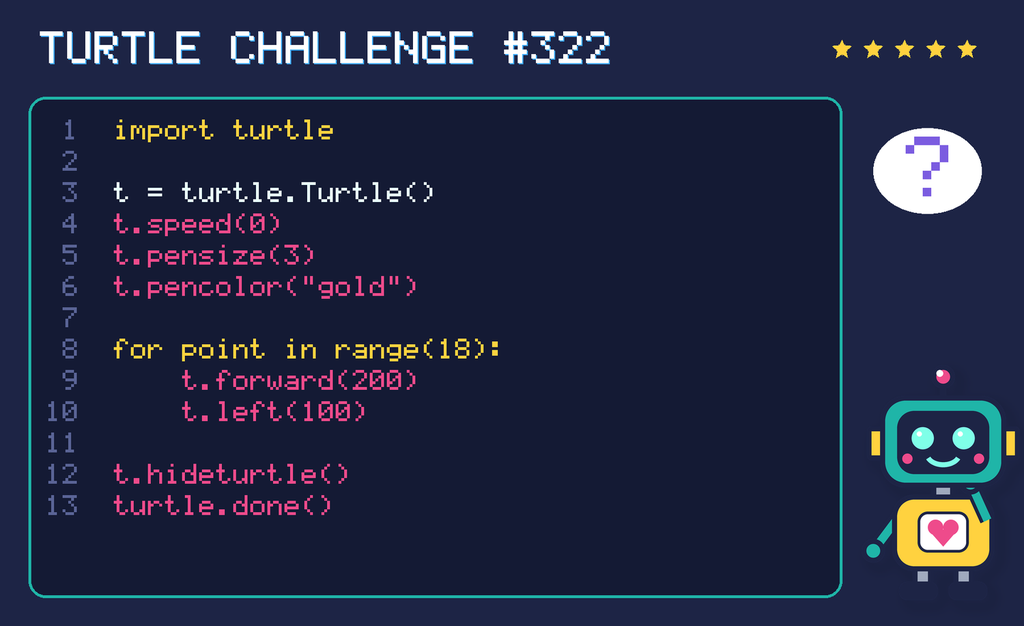 Turtle challenge 322: the code is shown below as text too.