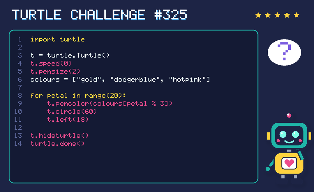 Turtle challenge 325: the code is shown below as text too.