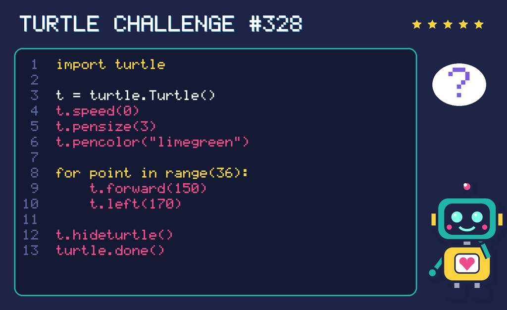 Turtle challenge 328: the code is shown below as text too.