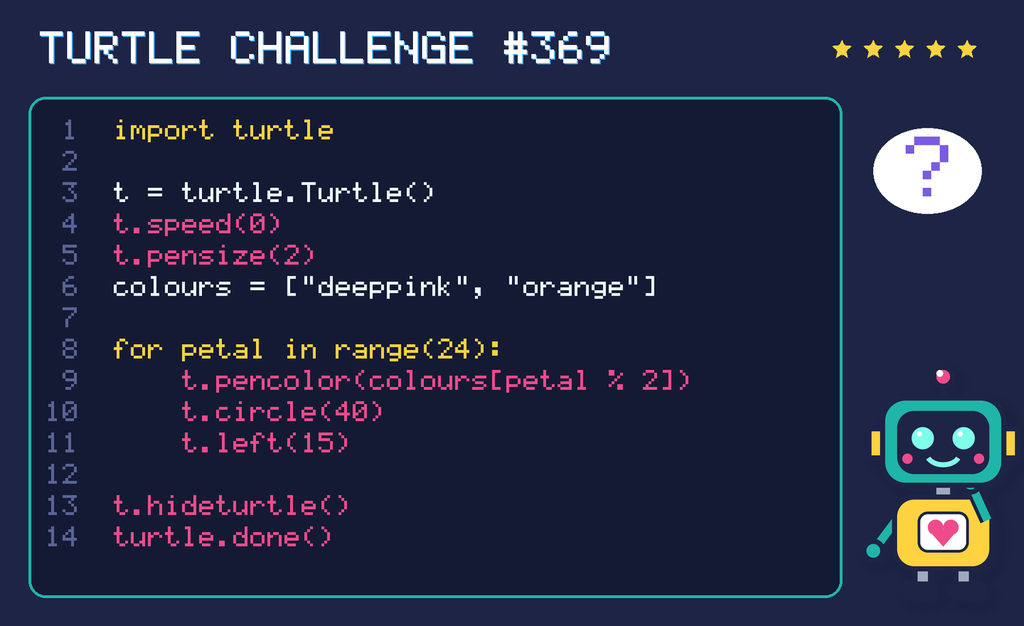 Turtle challenge 369: the code is shown below as text too.