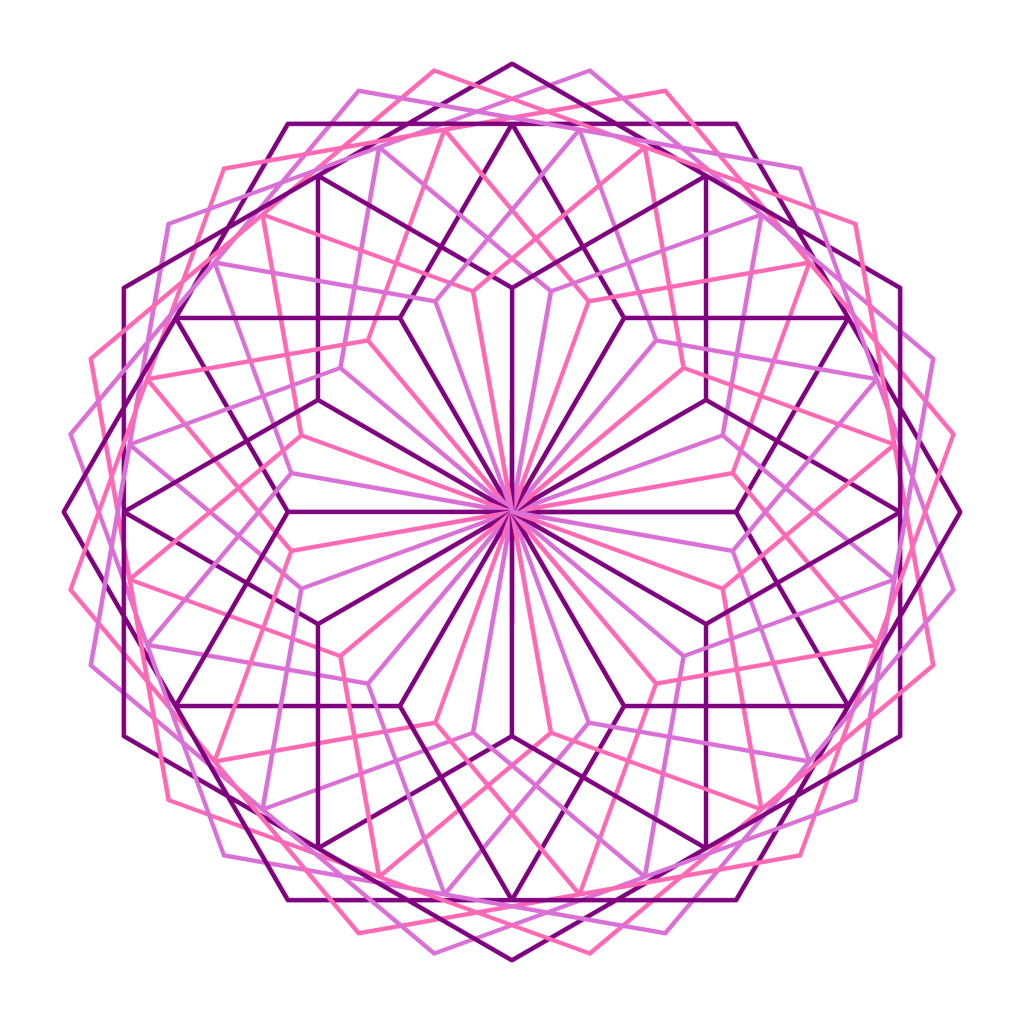 Hexagon ring: a pattern drawn by a Python turtle program