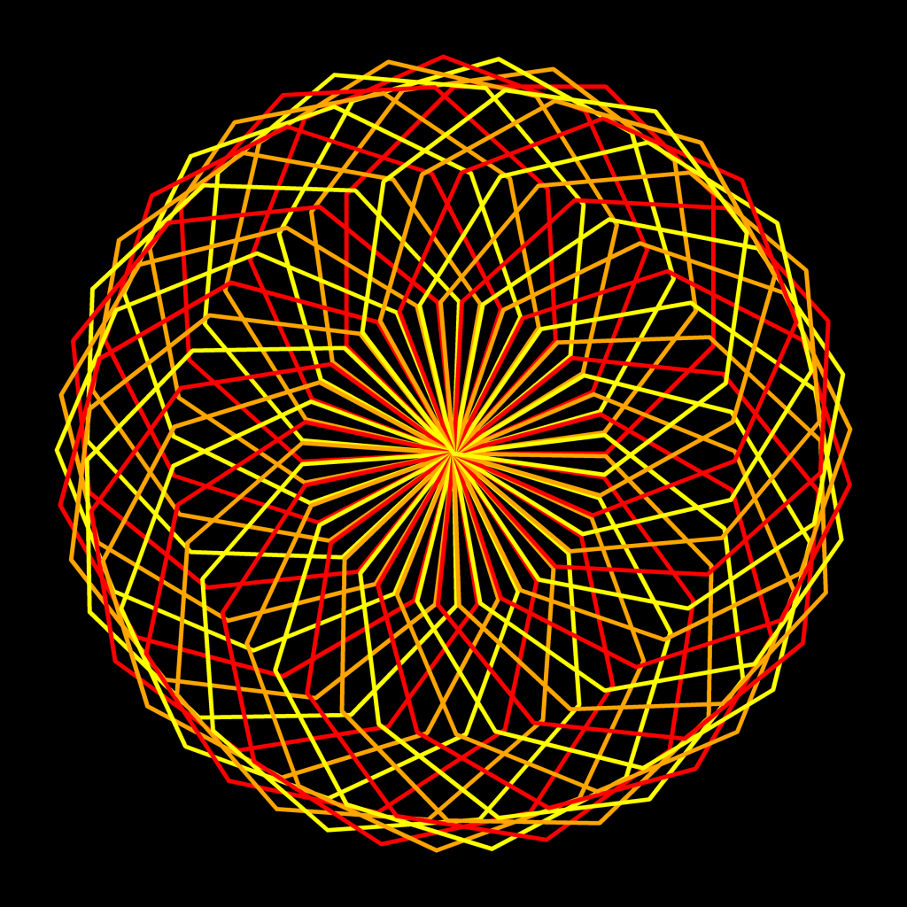 Octagon spin: a pattern drawn by a Python turtle program