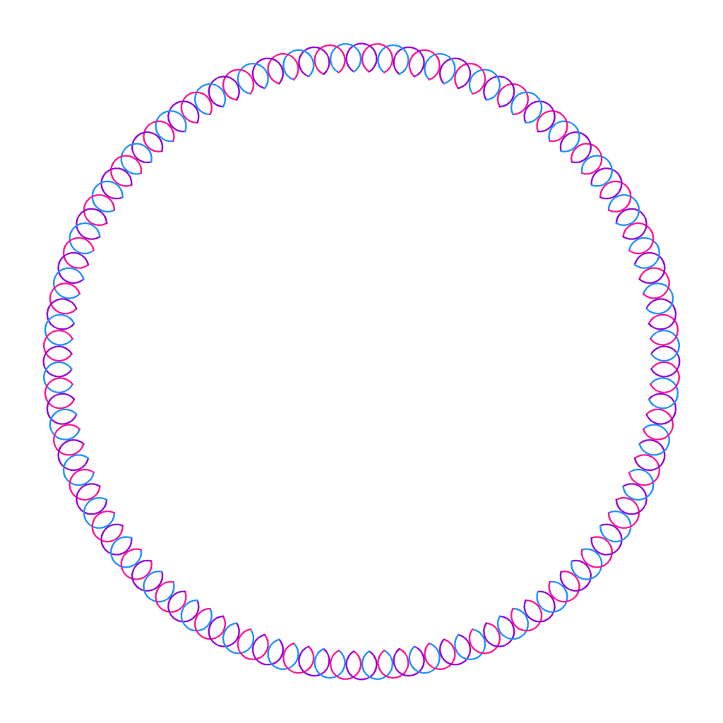 Loop de loop: a pattern drawn by a Python turtle program