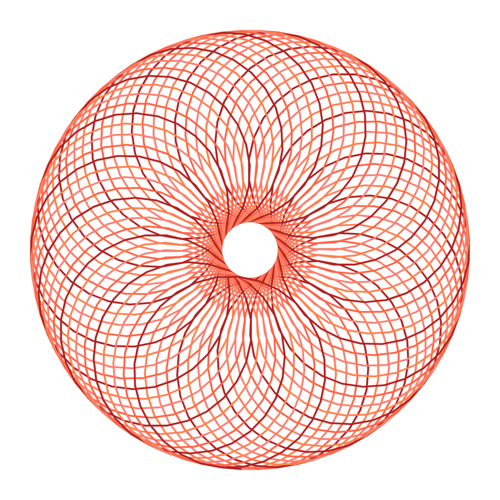 Spirograph: a pattern drawn by a Python turtle program