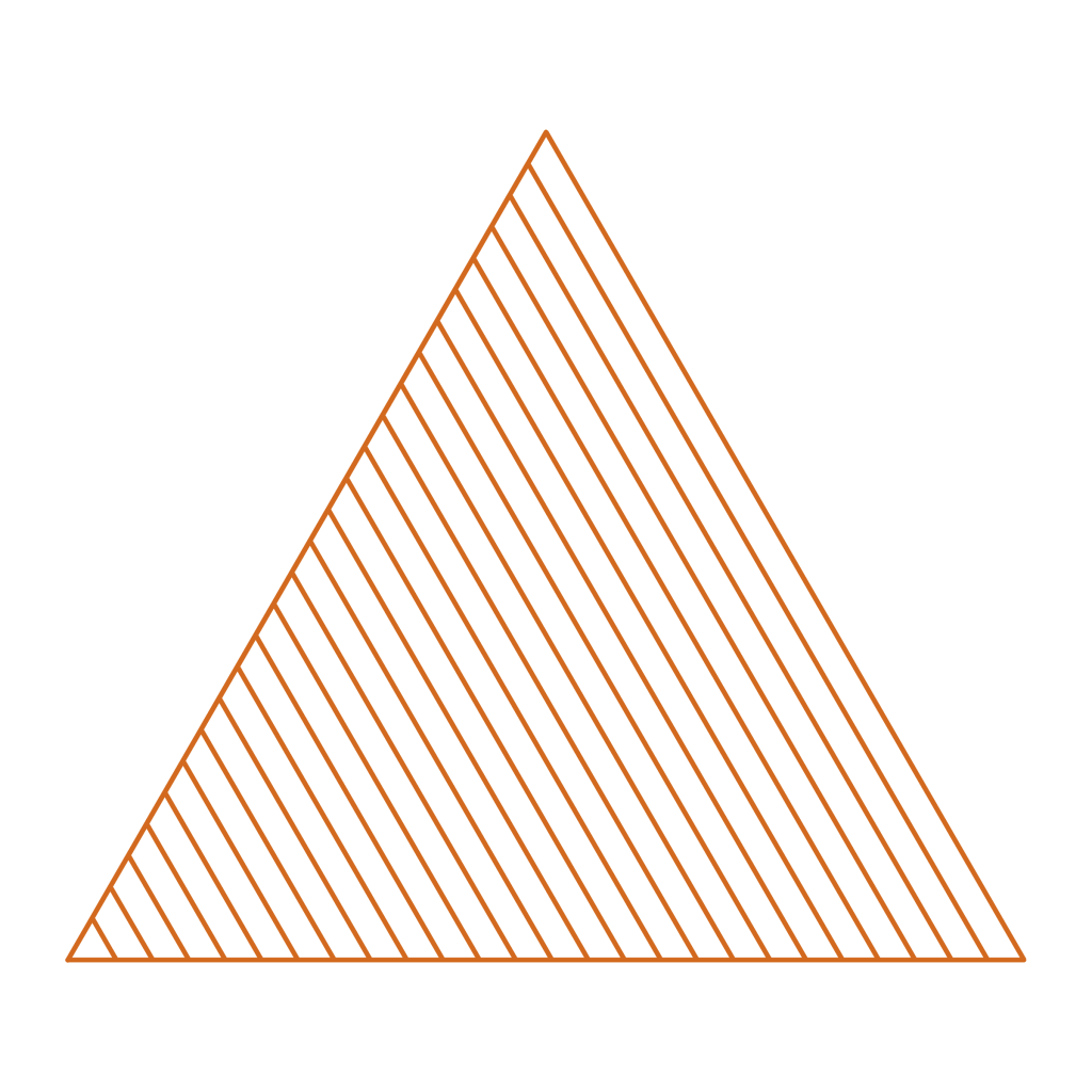 Nested triangles: a pattern drawn by a Python turtle program