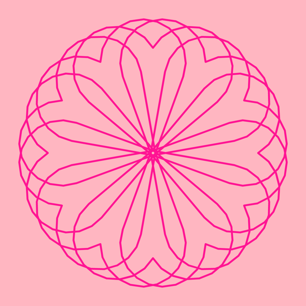 Heart flower: a pattern drawn by a Python turtle program